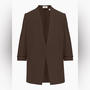 Babaton SOLD OUT Chocolate Brown Open Front Power Blazer, Size 12